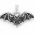 Iced Out Paved 14K White Gold Plated Cubic Zirconia Black Bat Pendant Necklace