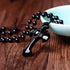 Good Luck Amulet Obsidian Cross Beaded Pendant Necklace