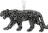 Iced Out 14K Gold Plated Cubic Zirconia Black Jaguar Panther Pendant Necklace