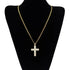 Iced Out Bling 14K Gold Plated Cubic Zirconia Blessed Cross Pendant Necklace