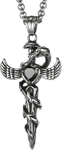 Norse Runes Viking Thor Hammer/Wolf Axe/Wing Cross Sword Amulet Pendant Necklace