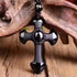 Good Luck Amulet Obsidian Cross Beaded Pendant Necklace