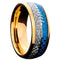 Men's 8mm Tungsten Cupid's Arrow Meteorite Inspired & Blue Lasurite Inlay Band
