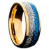 Men's 8mm Tungsten Cupid's Arrow Meteorite Inspired & Blue Lasurite Inlay Band