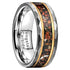 Dinosaur Bone & Meteorite Hammered Comfort-Fit 8mm Tungsten Wedding Band