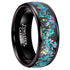 Celestial Galaxy & Meteorite Inspired Comfort-Fit 8mm Black Titanium Wedding Band