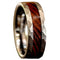 Silver with Ironwood Inlay Comfort-Fit Polished 8mm Titanium Wedding Band