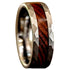 Silver with Ironwood Inlay Comfort-Fit Polished 8mm Titanium Wedding Band