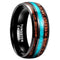 Carbide Crushed Turquoise Koa Wood Comfort-Fit 8mm Tungsten Wedding Band