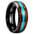 Carbide Crushed Turquoise Koa Wood Comfort-Fit 8mm Tungsten Wedding Band