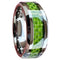 Beveled-Edges Green Carbon Fiber Inlay Comfort-Fit 8mm Titanium Wedding Band