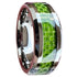 Beveled-Edges Green Carbon Fiber Inlay Comfort-Fit 8mm Titanium Wedding Band