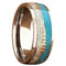 Cupid's Arrow Turquoise & Meteorite Inspired 8mm Tungsten Wedding Band