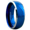 Blue Glossed Comfort-Fit 8mm Tungsten Wedding Band