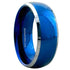 Blue Glossed Comfort-Fit 8mm Tungsten Wedding Band