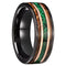 Black Tungsten Burnt Whiskey Barrel Malachite Comfort-Fit 8mm Wedding Band