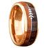 Rose Gold Cupid's Arrow Koa Wood Inlay Comfort-Fit 8mm Tungsten Wedding Band