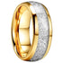 Meteorite Inlay Comfort-Fit Polished 8mm Titanium Engagement Wedding Band