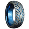 Titanium Motorcycle Tire Tread Pattern & Anodized Inlays Non-Fading 8mm Band